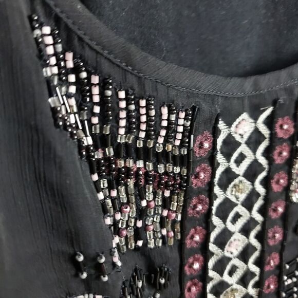 American Eagle Outfitters Beaded Tank Top Black Small - Picture 10 of 10